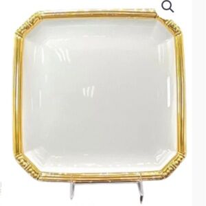 NIB Katy Briscoe Gold and White Decorative Tray